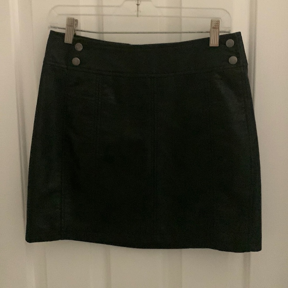 Free people leather skirt- black
